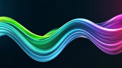 Poster - Colorful wave of water with a black background. The colors are vibrant and the wave is long