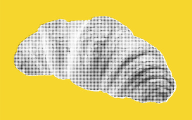 Aufkleber - Stylized Croissant Illustration on Yellow Background