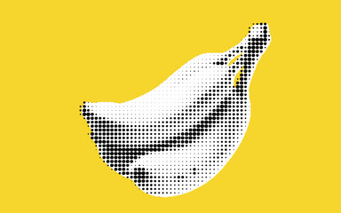 Poster - Stylized Banana Illustration on Yellow Background