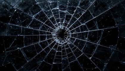 spider web with dew drops