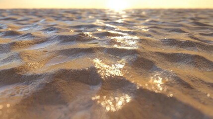 Poster - Crystal-clear seamless clay ripple patterns, soft sunlit ground textures in detail.
