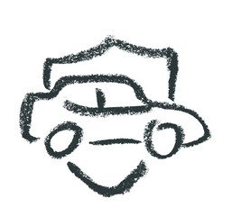 Wall Mural - car insurance related icon crayon chalk drawing vector