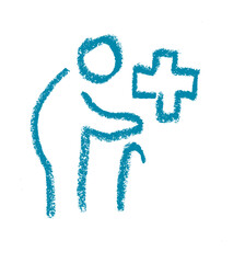 Wall Mural - elderly health insurance related icon crayon chalk drawing vector