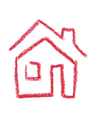 Wall Mural - house insurance related icon crayon chalk drawing vector