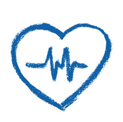 Wall Mural - Heart Insurance Related Icon Crayon Chalk Drawing Vector