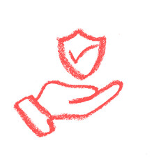 Wall Mural - safe insurance related icon crayon chalk drawing vector