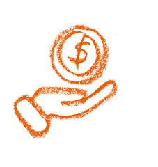 Wall Mural - money hand insurance related icon crayon chalk drawing vector