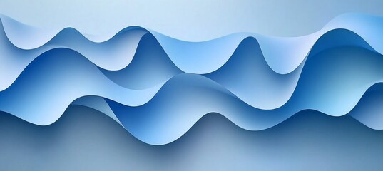Poster - swirling blue shapes in motion, abstract background with depth. vivid colors and clean lines.