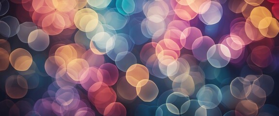 Poster - abstract bokeh background with colorful circular lights in various shades and soft focus ideal for c