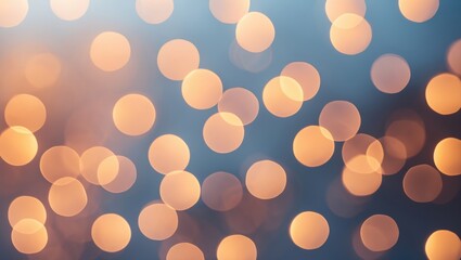 Aufkleber - abstract blurred background with circular bokeh lights in warm tones and cool blue backdrop suitable