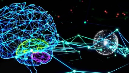 Leinwandbilder - Exploring neural networks and artificial intelligence through vibrant digital representations
