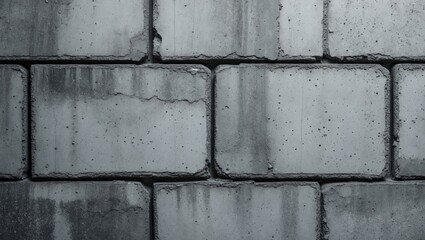 Poster - Textured concrete block wall background with visible cement and surface imperfections suitable for industrial or architectural themes Copy Space