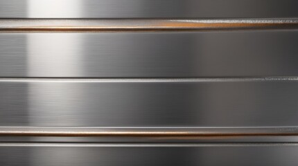 Poster - Brushed metal surface with horizontal lines and reflections suitable for backgrounds and textures Copy Space