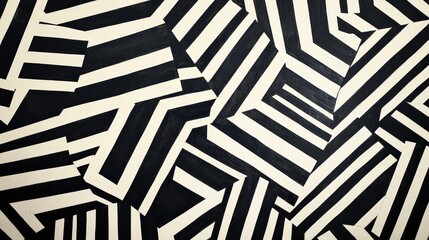 Poster - a high-contrast background with alternating black and white geometric patterns. sharp lines and irre