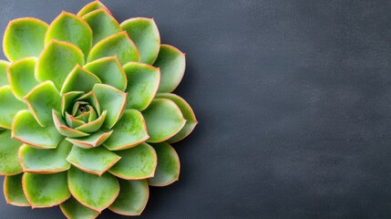 Aufkleber - Close-Up of a Ripe Green Succulent Plant on a Dark Background with Textured Surface