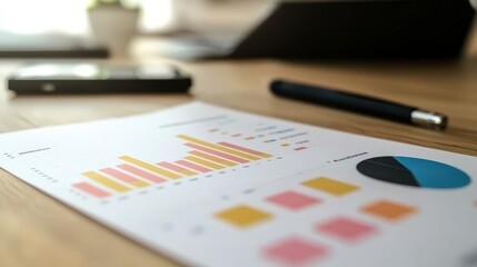 Poster - marketing strategy meeting with charts, graphs, and data analysis on a screen