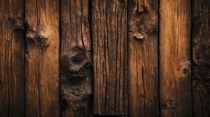 Aufkleber - Wooden Plank Wall Background Textured Surface with Knots and Grain Copy Space