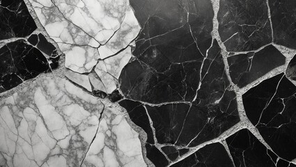 Aufkleber - Black and white marble texture with intricate veining and cracks suitable for background and design purposes Copy Space