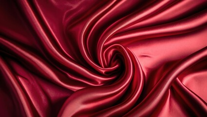 Aufkleber - Red satin fabric background with smooth texture and elegant folds ideal for textile design and fashion applications. Copy Space