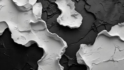 Aufkleber - Abstract texture background with white and black paint layers and uneven edges ideal for contemporary design projects Copy Space