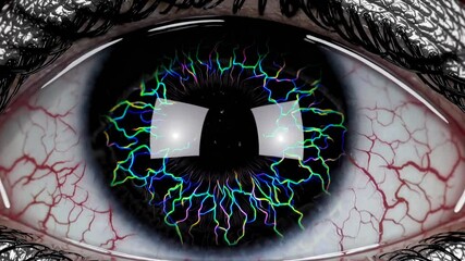 Poster - Exploring the intricate details of a colorful and vibrant eye with mesmerizing patterns
