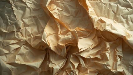 Aufkleber - Crumpled brown paper texture background with natural lighting suitable for various design applications Copy Space