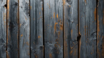 Aufkleber - Dark weathered wooden planks with orange highlights and diverse textures suitable for backgrounds or design elements Copy Space