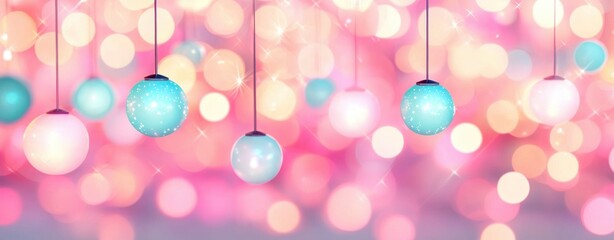 Poster - Colorful Decorative Orbs with Soft Bokeh Background for Festive Celebrations and Interior Design Inspiration