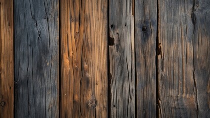 Aufkleber - Wooden Planks Background with Varied Textures and Colors Ideal for Rustic Design Copy Space