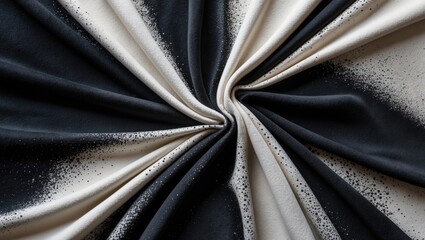 Aufkleber - Abstract fabric texture in black and beige tones with gradient pattern suitable for textile design and fashion backgrounds Copy Space