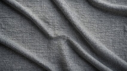 Poster - textured gray fabric with soft folds and wrinkles suitable for backgrounds and textile design copy s
