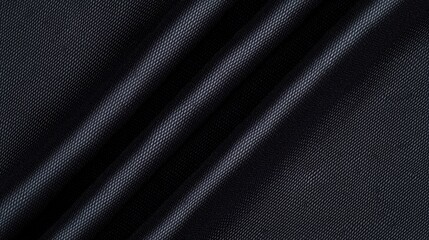 Aufkleber - Textured Black Fabric Material with Ripples and Folds Capturing Light in a Studio Setting