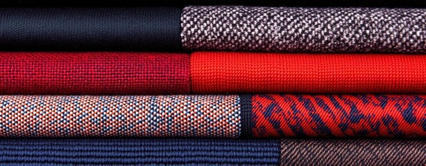 Poster - Colorful Collection of Textured Fabrics for Fashion and Home Decor Projects in Various Patterns and Hues