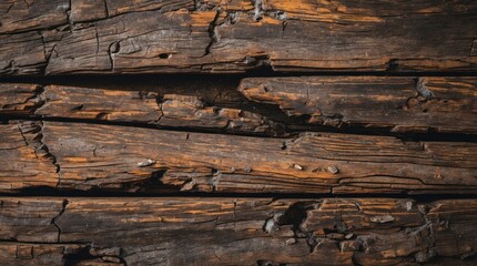 Aufkleber - Textured wooden surface with weathered planks showing cracks and knots ideal for backgrounds and design projects Copy Space