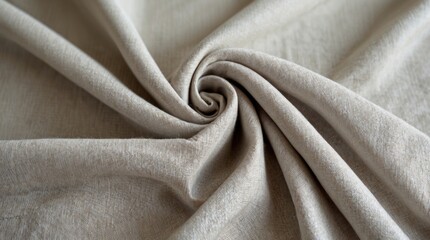 Aufkleber - Beige fabric texture with folds and drapes in a spiral pattern ideal for textile background and design use Copy Space
