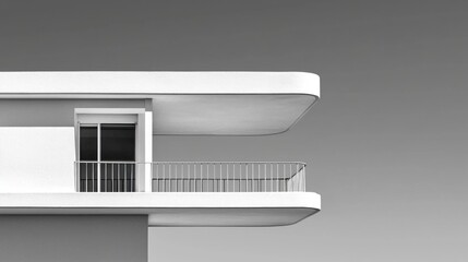Aufkleber - Modern Architecture with Minimalist Design and Clean Lines in Black and White Aesthetic