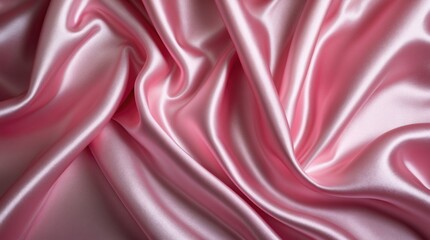 Poster - Pink satin fabric texture with soft folds and smooth surface ideal for background or design use Copy Space
