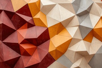 Sticker - Abstract geometric wall art design background with polygonal triangular panels