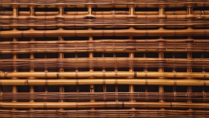 Aufkleber - Woven bamboo texture background with intricate patterns and earthy tones suitable for various design applications