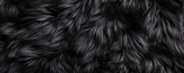 Aufkleber - Soft Black Fur Texture Background for Fashion and Interior Design Use in Photography and Graphic Projects