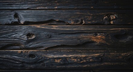 Aufkleber - Dark weathered wooden surface with rich textures and knots suitable for backgrounds and design purposes Copy Space