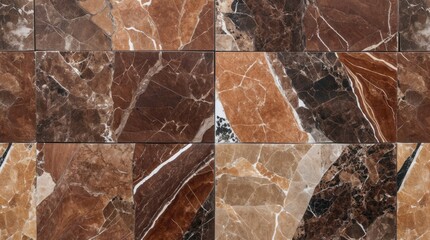 Aufkleber - Brown and beige marble tile texture with natural patterns and variations in surface detail Copy Space