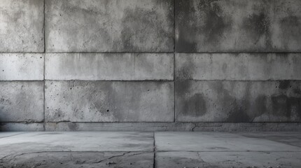 Poster - Textured concrete wall with dark gray tones and uneven surface in industrial setting with Copy Space available for design elements