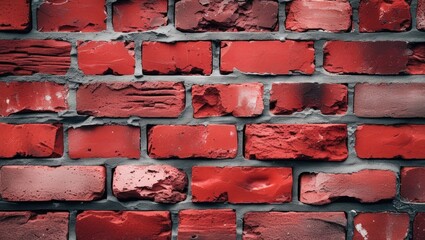 Aufkleber - Red brick wall texture with variation in tone and surface details suitable for backgrounds and design elements Copy Space