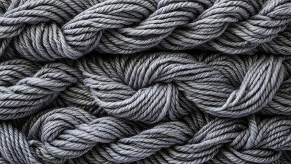 Aufkleber - Gray twisted yarn texture background for textile design and craft projects with Copy Space