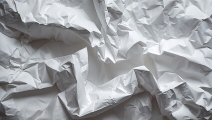 Aufkleber - Crumpled white paper texture background with dynamic folds and creases ideal for design projects or as a conceptual backdrop Copy Space