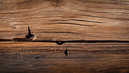 Aufkleber - Textured close-up of aged wooden surface with visible grain, cracks, and natural imperfections suitable for backgrounds and design purposes Copy Space