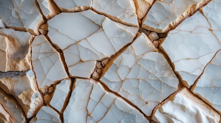 Aufkleber - Cracked pattern of blue and beige natural stone surface with visible veins and textures suitable for backgrounds Copy Space