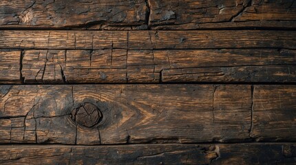 Sticker - Weathered wooden planks with cracks and textures suitable for background design or rustic themes Copy Space