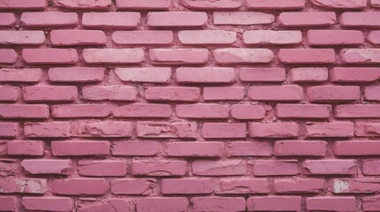 Aufkleber - Pink brick wall texture with painted bricks arranged in a uniform pattern providing a background with Copy Space for design use.